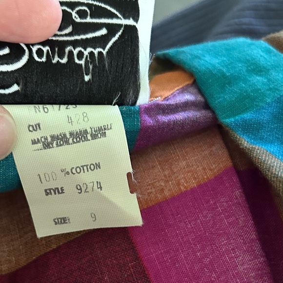 VTG Sandy & Co Rainbow Plaid Fit n’ Flare Midi Dress Sz 9 - Picture 9 of 9